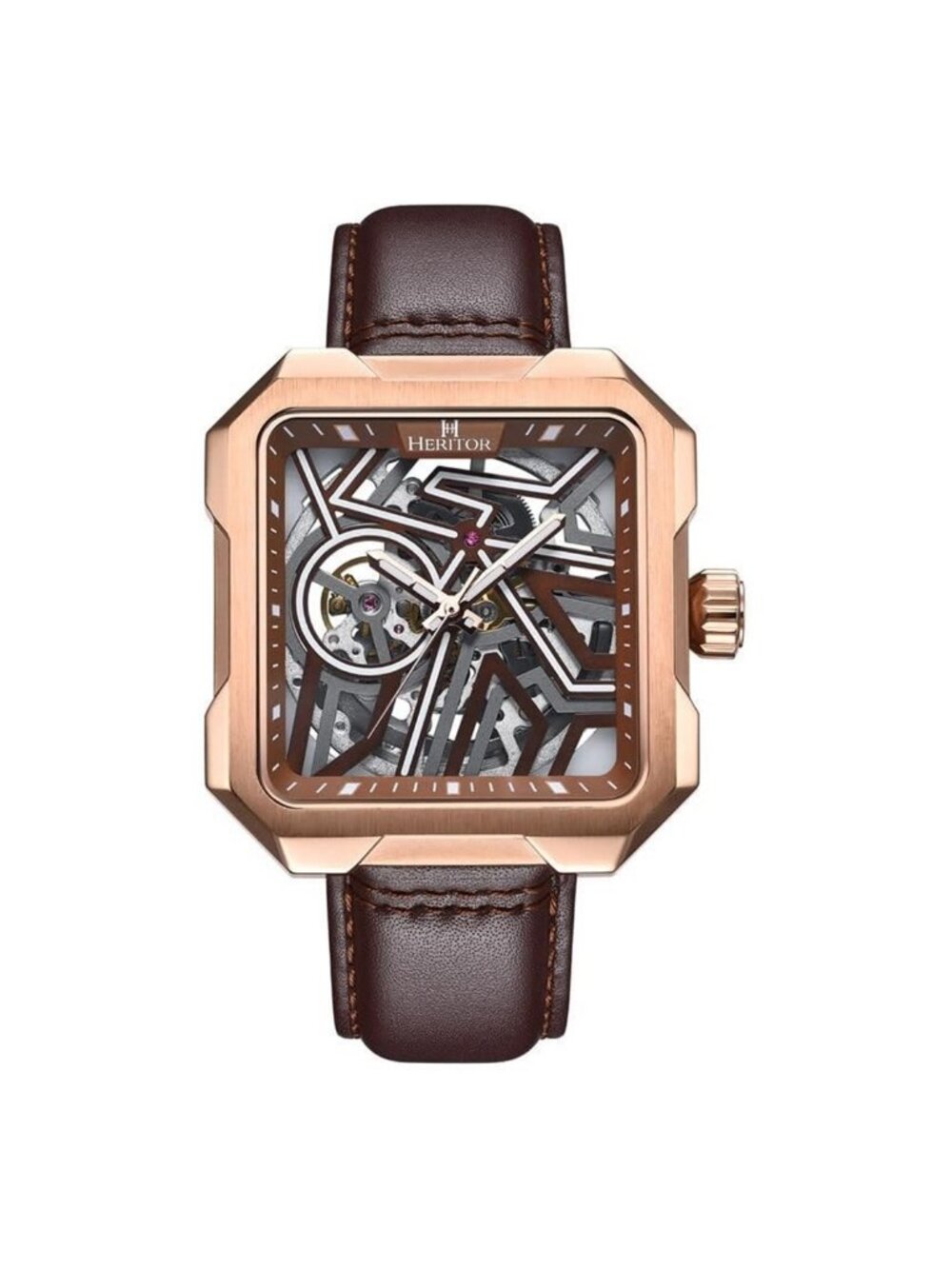 NWT Heritor Campbell Rose Gold-tone Dial Men's Watch